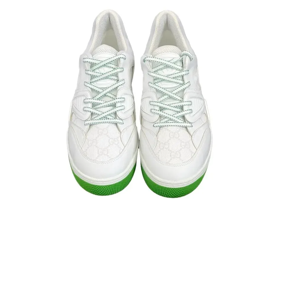 GUCCI Demetra GG Supreme Basket Low Top Sneakers Green White Men's Size 12 NEW